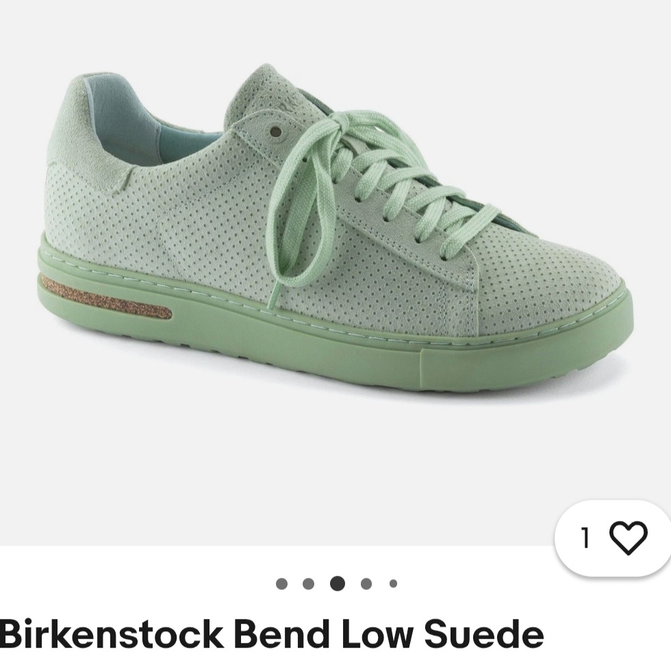 Birkenstock Light Green Suede Low Sneakers